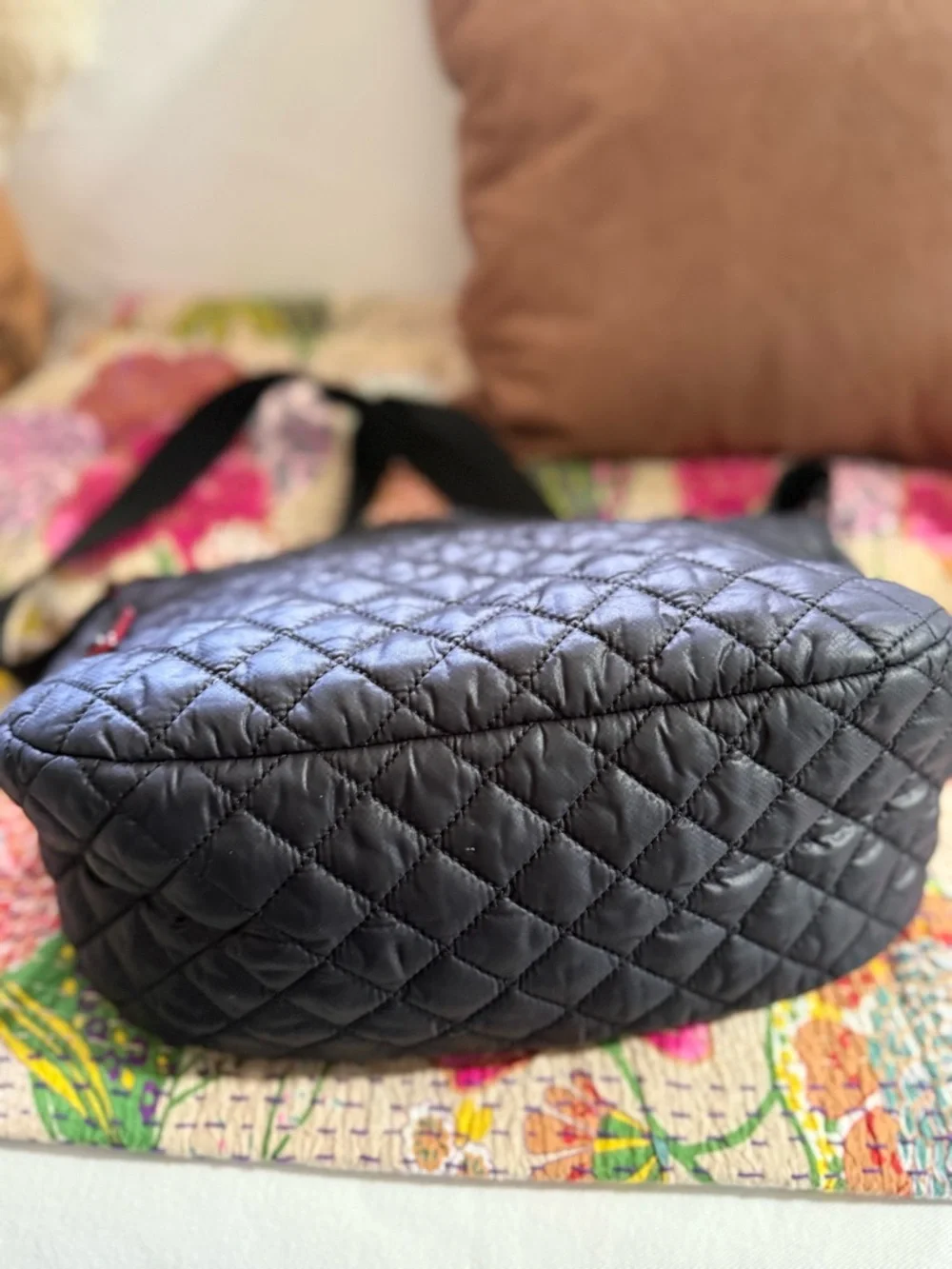 MZ Wallace Quilted Half-Moon Crossbody in Black - Picture 7 of 10